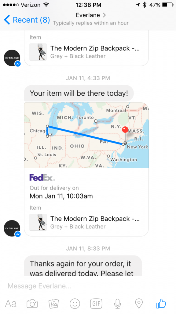 Facebook Messenger screenshot